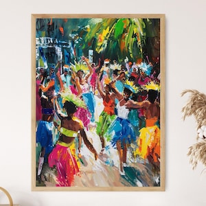 Ilustración de una escena del carnaval de Río y desfile de baile de samba