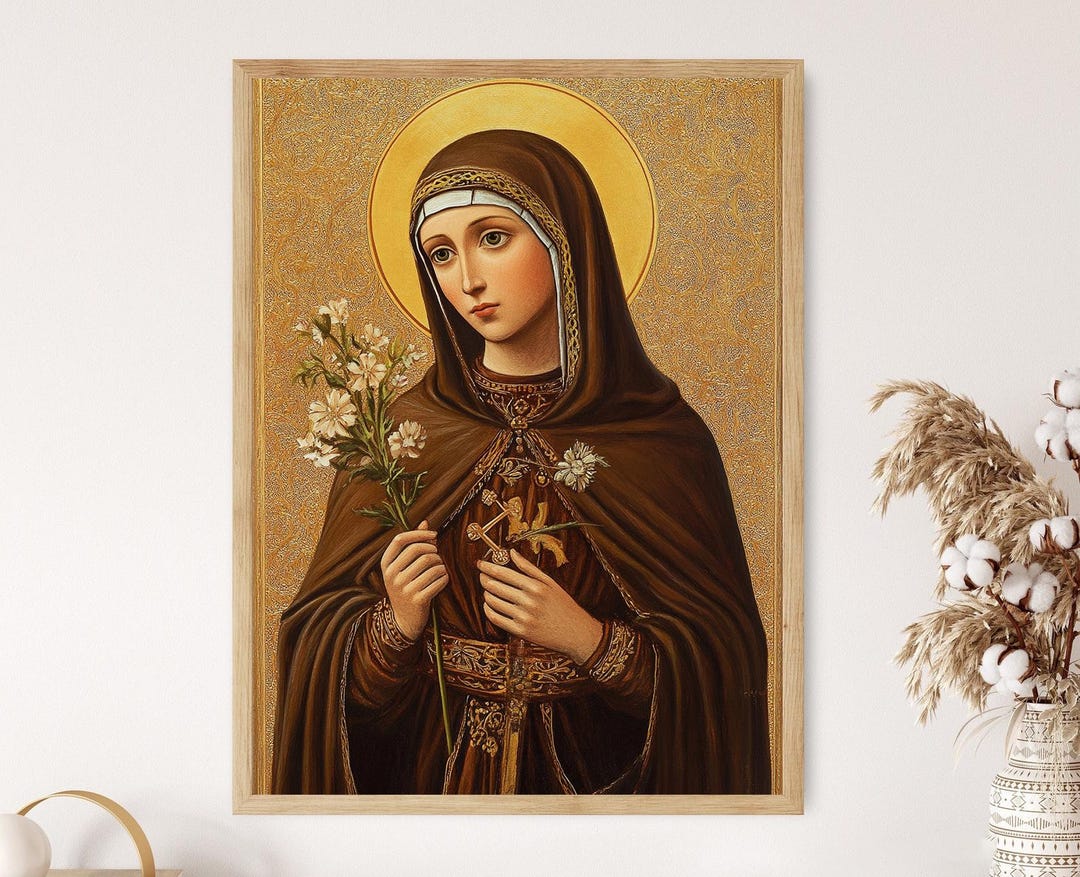 Saint Clare of Assisi Icon, Byzantine Catholic Art, Christian ...
