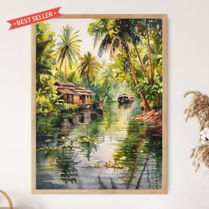 Arte pacifica delle backwaters del Kerala, stampa culturale indiana