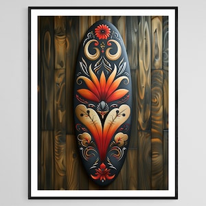 Maori-kunstsurfplank, unieke tribale patronenillustraties, Nieuw-Zeelandse kunstwerken