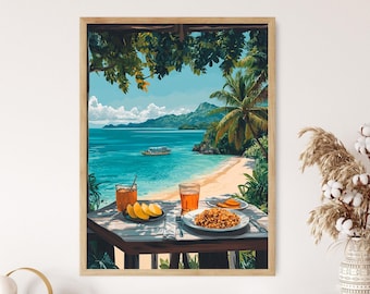 Breakfast with Danggit in Cebu, Tropical Island View, Filipino Cultural Art