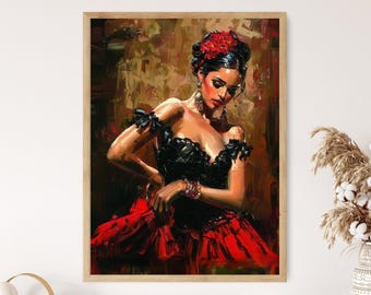 Flamenco Tänzerin Kunstdruck - Intimes Schlafzimmer Dekor, sinnliche Kunst