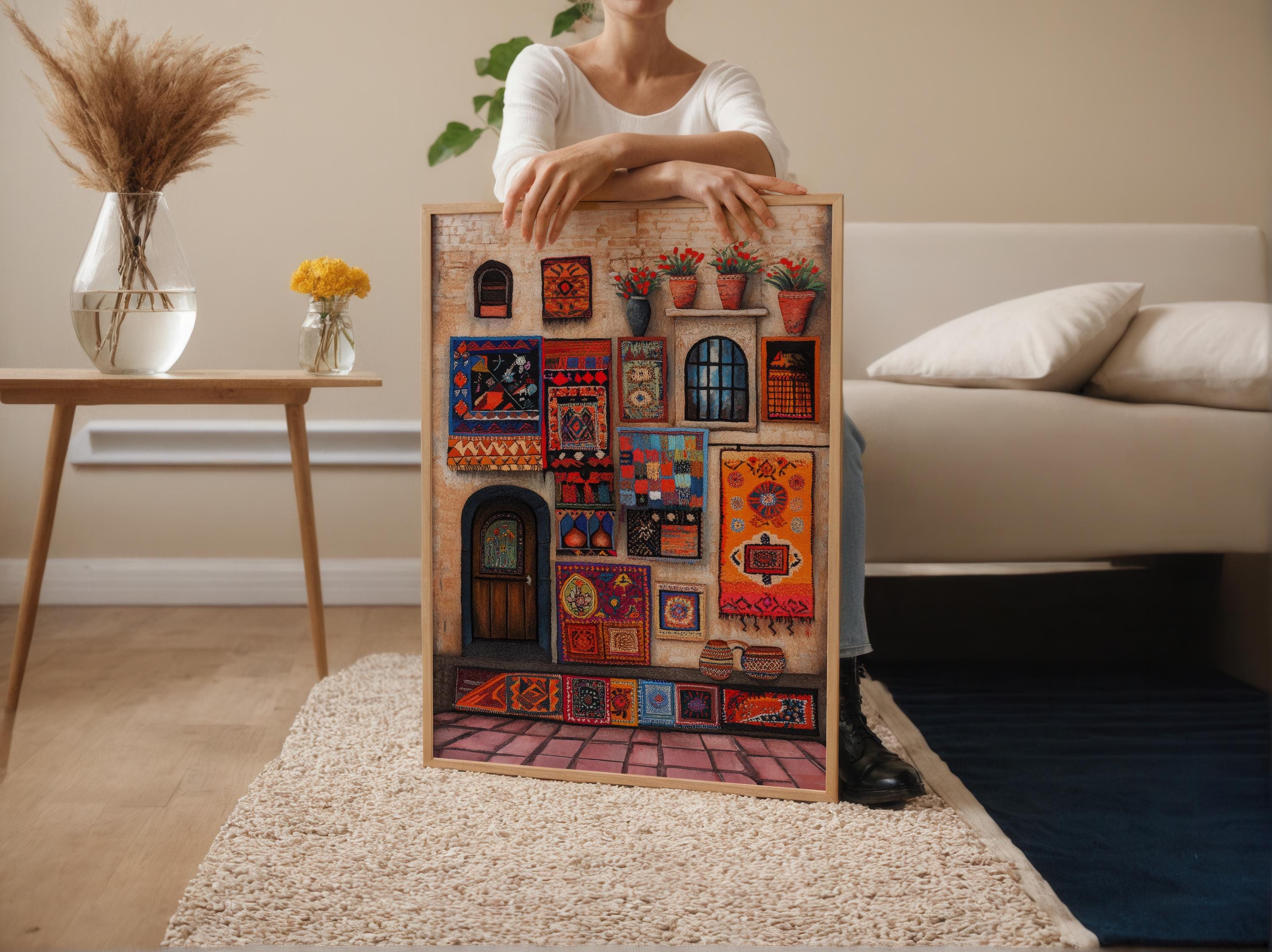 Palestinian Rugs Palestinian Rug Store Art Print, Handwoven Textiles, Traditional ...