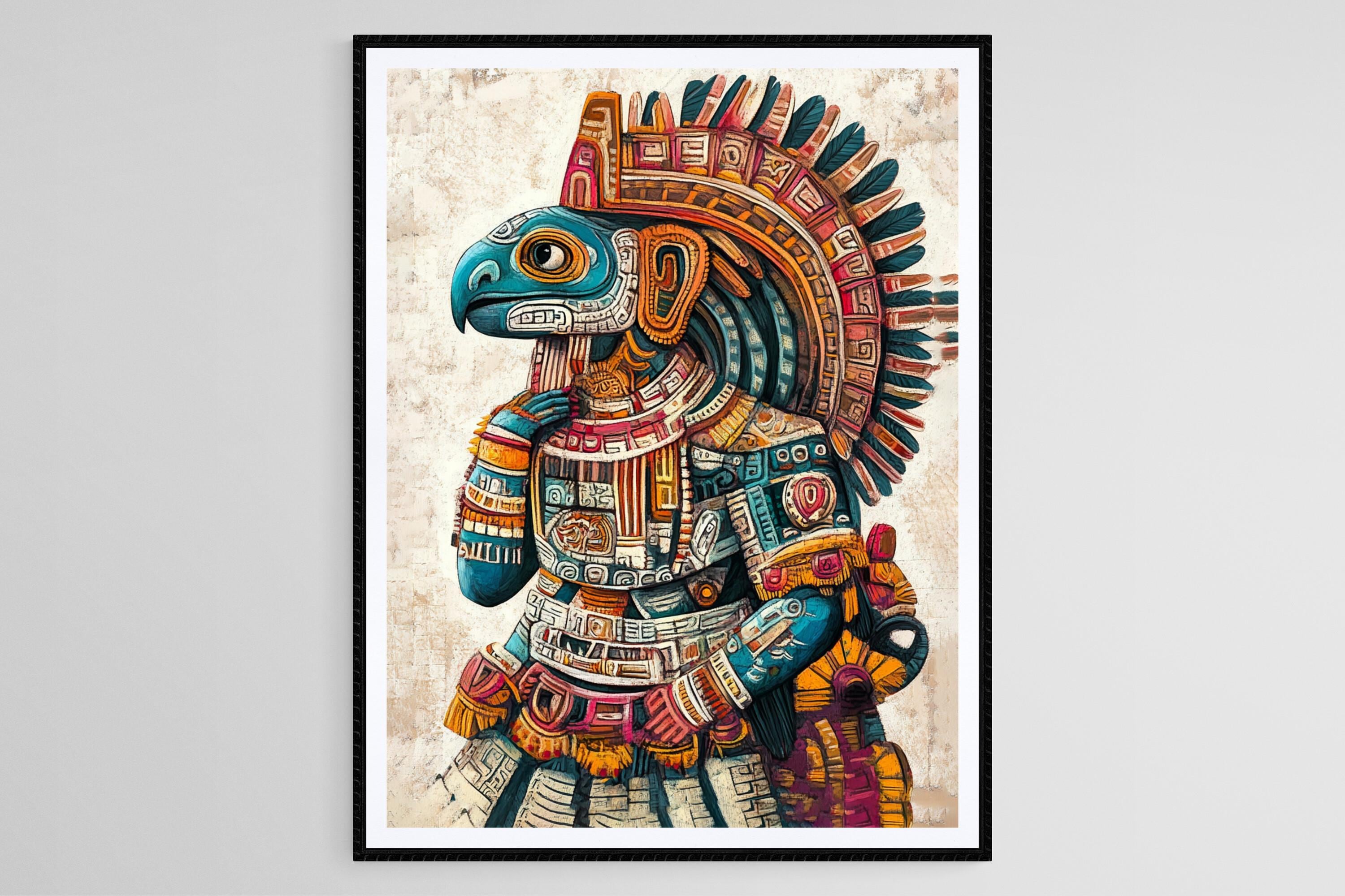 値下げ メキシコ アステカ神話の守護神の絵 レプリカ｜絵画 - 絵画