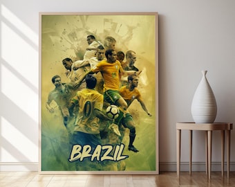 Brazil Soccer Team Art Print: Vibrant Sports Fan Decor