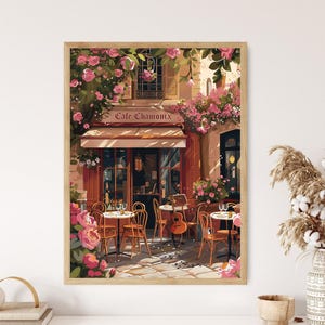 Póster de Chamonix Cafe, impresión artística francesa vintage, decoración de pared para cocina o comedor, regalo de inauguración de la casa único
