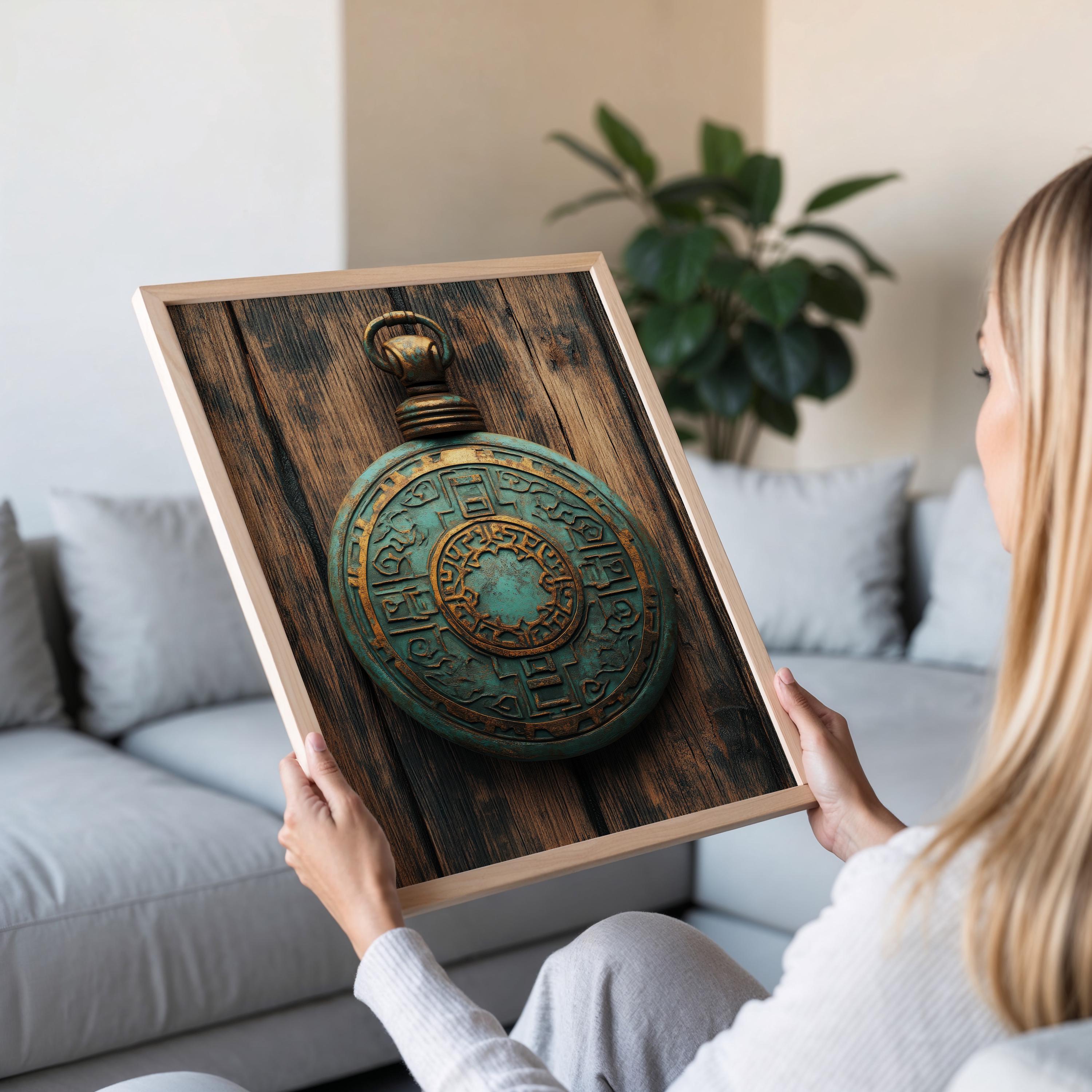 Dong Son Bronze Drum Art Print, Vietnamese Cultural Decor Poster