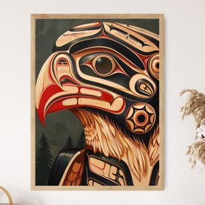 Haida Eagle Art Print - Symbol of Abundance Wall Decor, Ideal for Dining Room, Unique