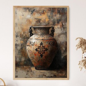 Han Dynasty Pottery Art Print, Intricate Patterns, Ancient Chinese Ceramics, Historical Decor