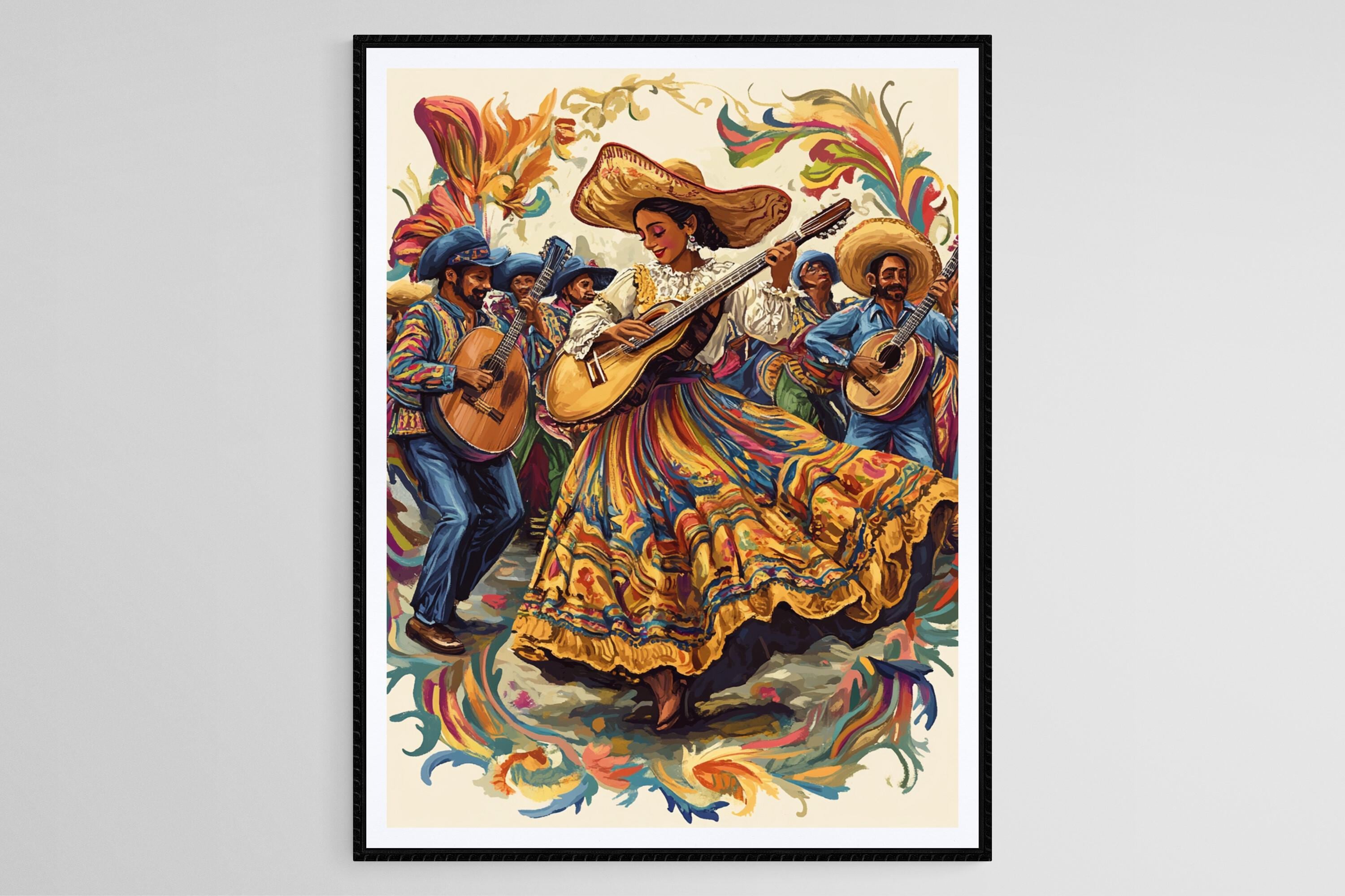Danza De Los Viejitos, Dance of the Old Men Art Print, Mexican