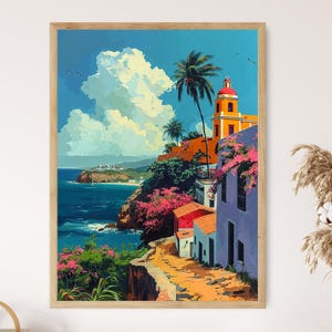 Old San Juan Puerto Rico Art Print | Caribbean Chic Home Decor | Vibrant Urban Street Scene | Travel Wall Art | Cultural Gift | Fine Art