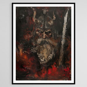 Norse Mythology Painting, Viking Legend Odin Artwork