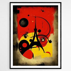 Paris | Inspired by Joan Miro Surreal Artwork, Vibrant Gallery Quality Print, Perfect for Home Decorating, Thoughtful Art Enthusiast Gift