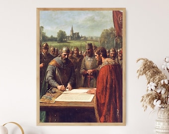 Magna Carta Signing Art Print, Medieval England History