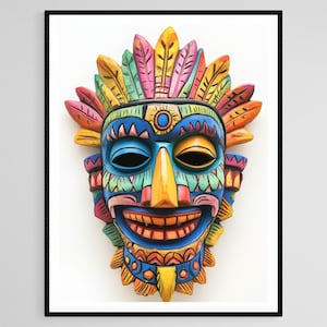 Lebendige Vejigante Masken-Illustration, puertoricanische kulturelle Kunst