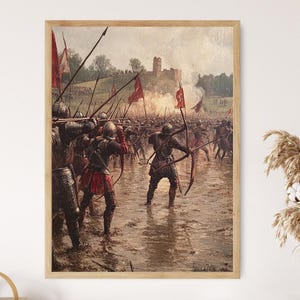 Battle of Agincourt Art Print, Medieval Warfare