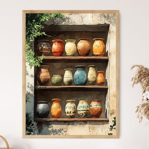 Philippinische Keramik Kunst Druck, Traditionelle Burnay Gläser aus Vigan