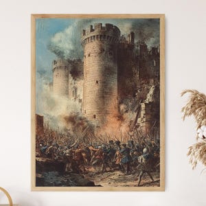 Impresión artística de la toma de la Bastilla, Revolución Francesa