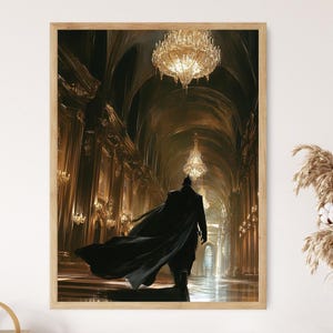 Lámina artística de El Fantasma de la Ópera, escena de la Ópera de París, literatura francesa