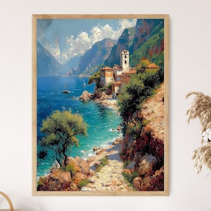 Positano Art Print, Vivid Amalfi Coast Scenery, Ideal for Home Decoration, Travel Enthusiast Gift