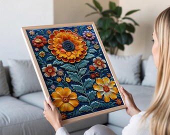 Uniquely-painted Mexican Talavera Tile Art, Bright Colors and