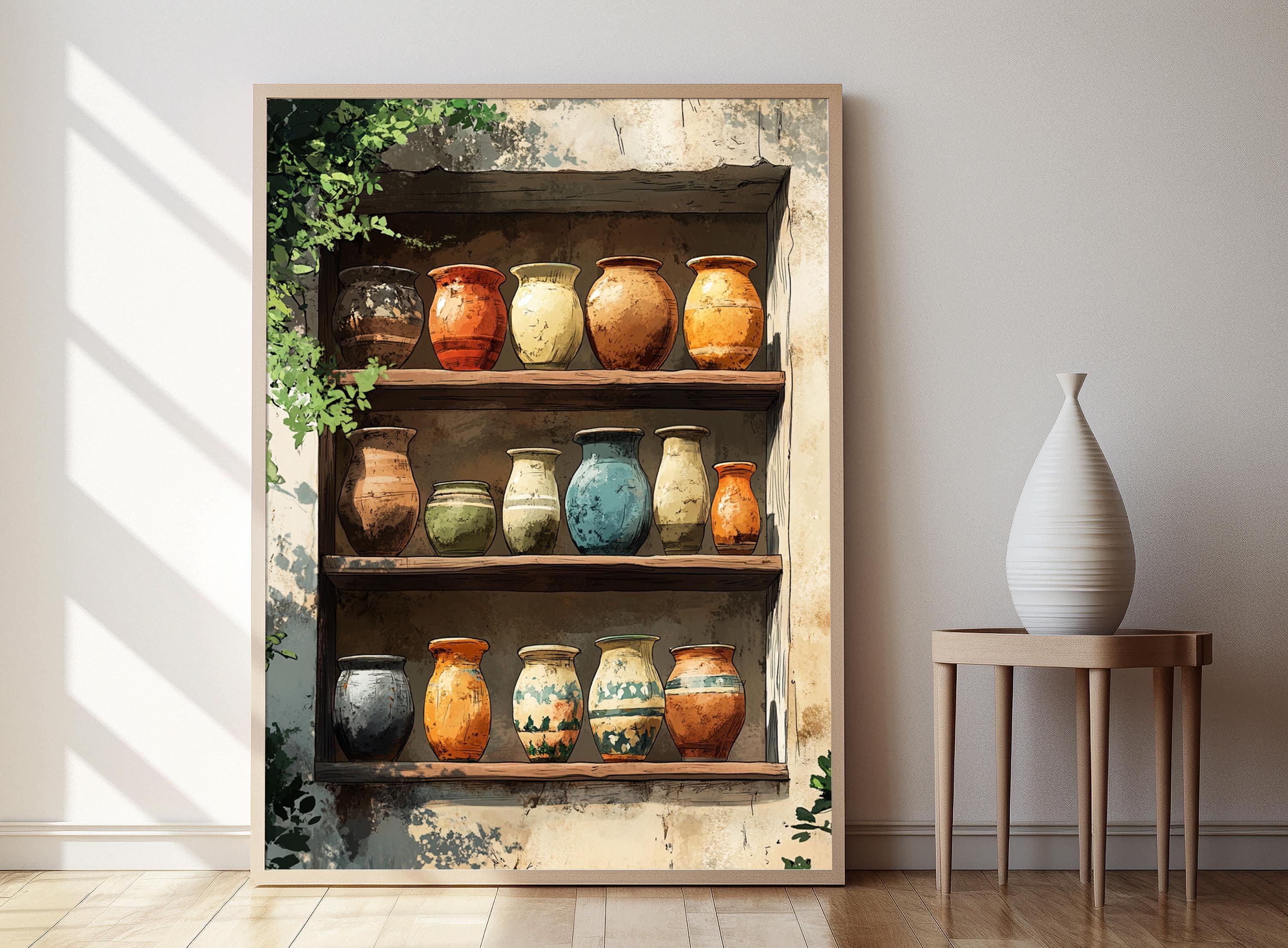 Filipino Pottery Art Print, Traditional Burnay Jars From Vigan - Etsy