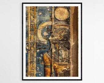 Impression murale égyptienne antique - Ajout élégant à une galerie d'accueil - Oeuvre d'art sophistiquée - Cadeau de départ à la retraite