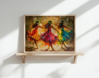 ハワイの伝統の優美さをとらえた、優美なフラダンスアート - Etsy 日本