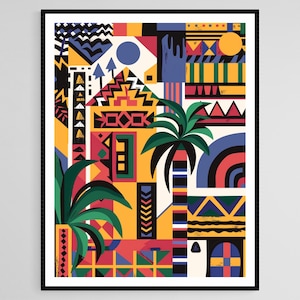 Ndebele Murals Art Print, Vibrant Geometric Designs and Cultural Expression