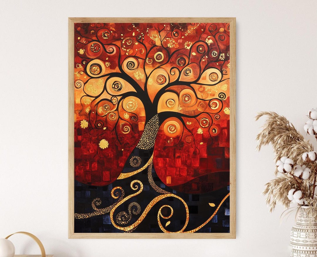 Tree of Life Giclee Print, Gustav Klimt Inspired Wall Art - Etsy