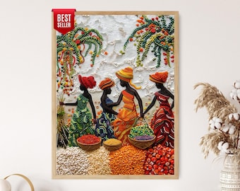 Nigerian Jollof Rice Art Print - Vibrant African Kitchen Decor