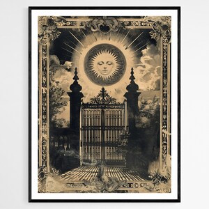 Impressão de arte de cartão de tarô místico, decoração de parede encantadora, sotaque de casa espiritual, presente exclusivo de leitor psíquico