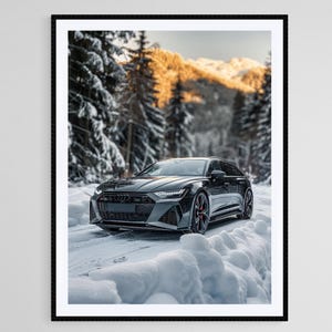 Impresión artística automotriz Audi RS6, impresionante decoración de pared, gran regalo para fanáticos de los automóviles