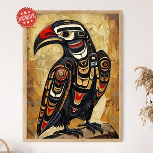 Spirit of the Raven, Haida Totem Print, Indigenous Pacific Northwest Native Art, Traditional Haida Design, First Nations Decor