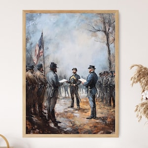 Surrender at Appomattox Art Print, Civil War Ending Moment