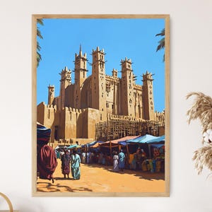 Djenné Mosque Art Print: Mali Mud-Brick Architecture, African Heritage