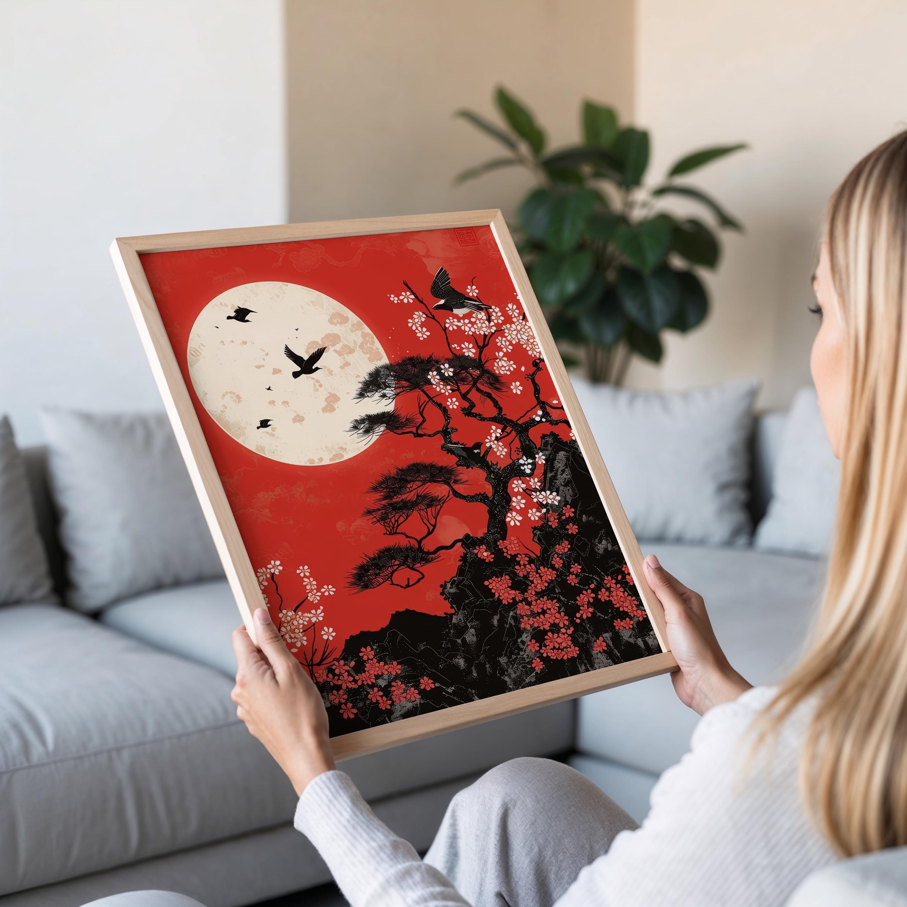 Hanafuda Art Print, Japanese Sakura Imagery - Etsy