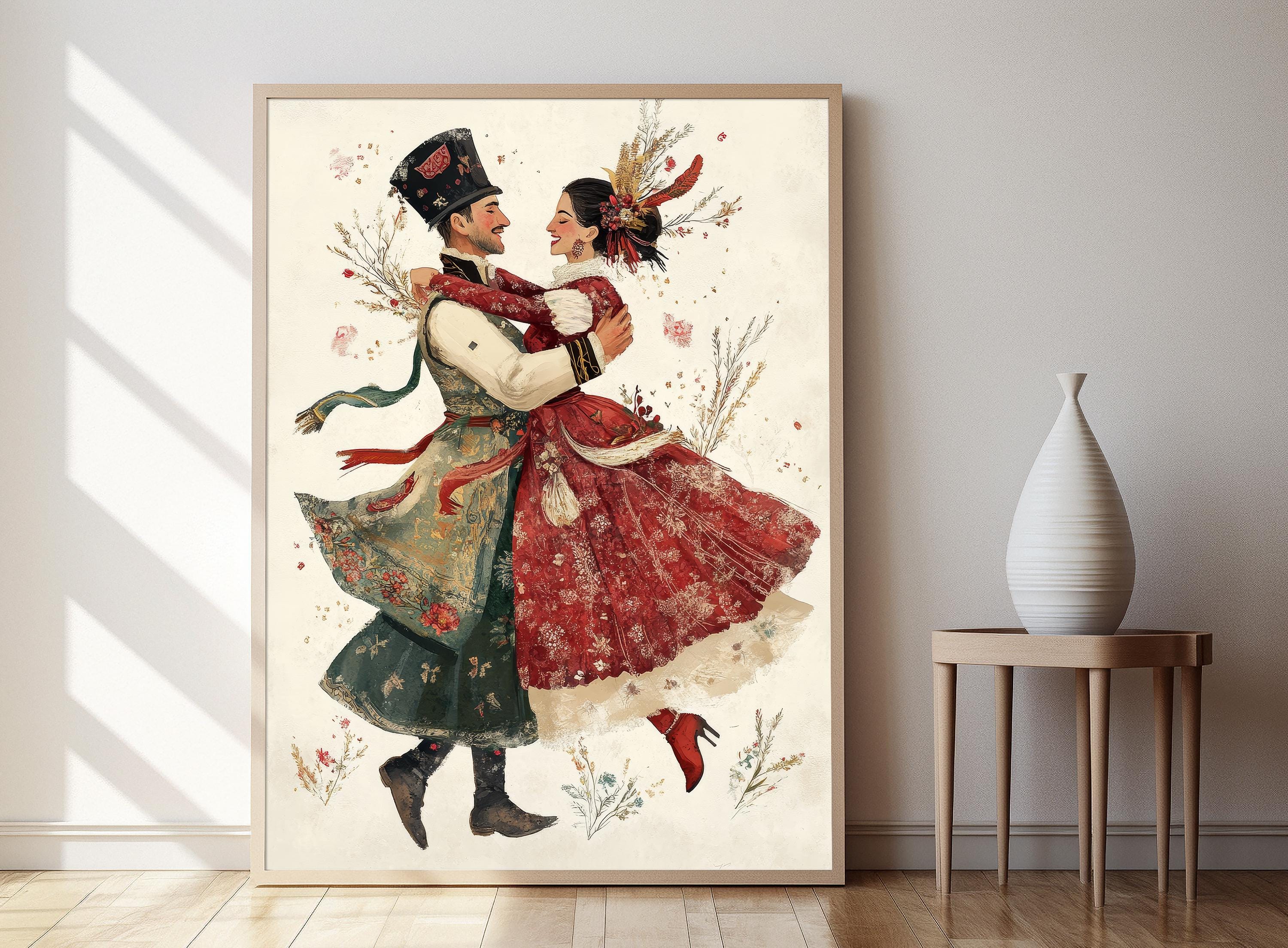 ハンガリーのチャルダーシュダンスアートプリント、伝統衣装 - Etsy 日本