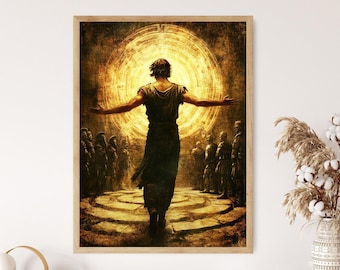 Daedalus and the Labyrinth, Mythological Maze of Crete, Greek Fantasy Art Print