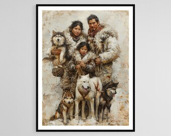 Art North American Inuit Dog Ancient Inuit Brought Sled Dogs