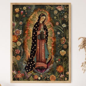 Our Lady of Guadalupe Art Print, kleurrijk religieus wanddecor, inspirerend katholiek cadeau