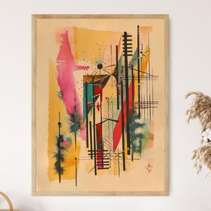Kandinsky Style Art Print, Vibrant Home Office Decor, Abstract Expressionist Artwork, Art Lover Gift