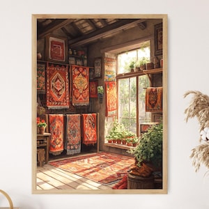 Tibetischer Teppich Kunstdruck: Handgewebte Teppiche & Schals, Kulturelle Dekoration