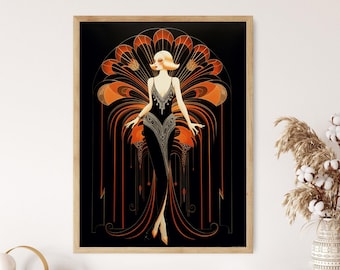 Jazz Age Splendor Art Print | Vintage Style Wall Decor | Art
