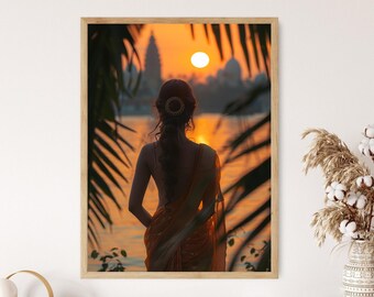 Indian Woman in Saree Art Print: Rich Cultural Heritage