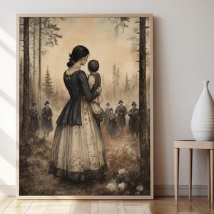 Lámina artística de Hester Prynne con la letra escarlata, póster decorativo de Literary Heritage