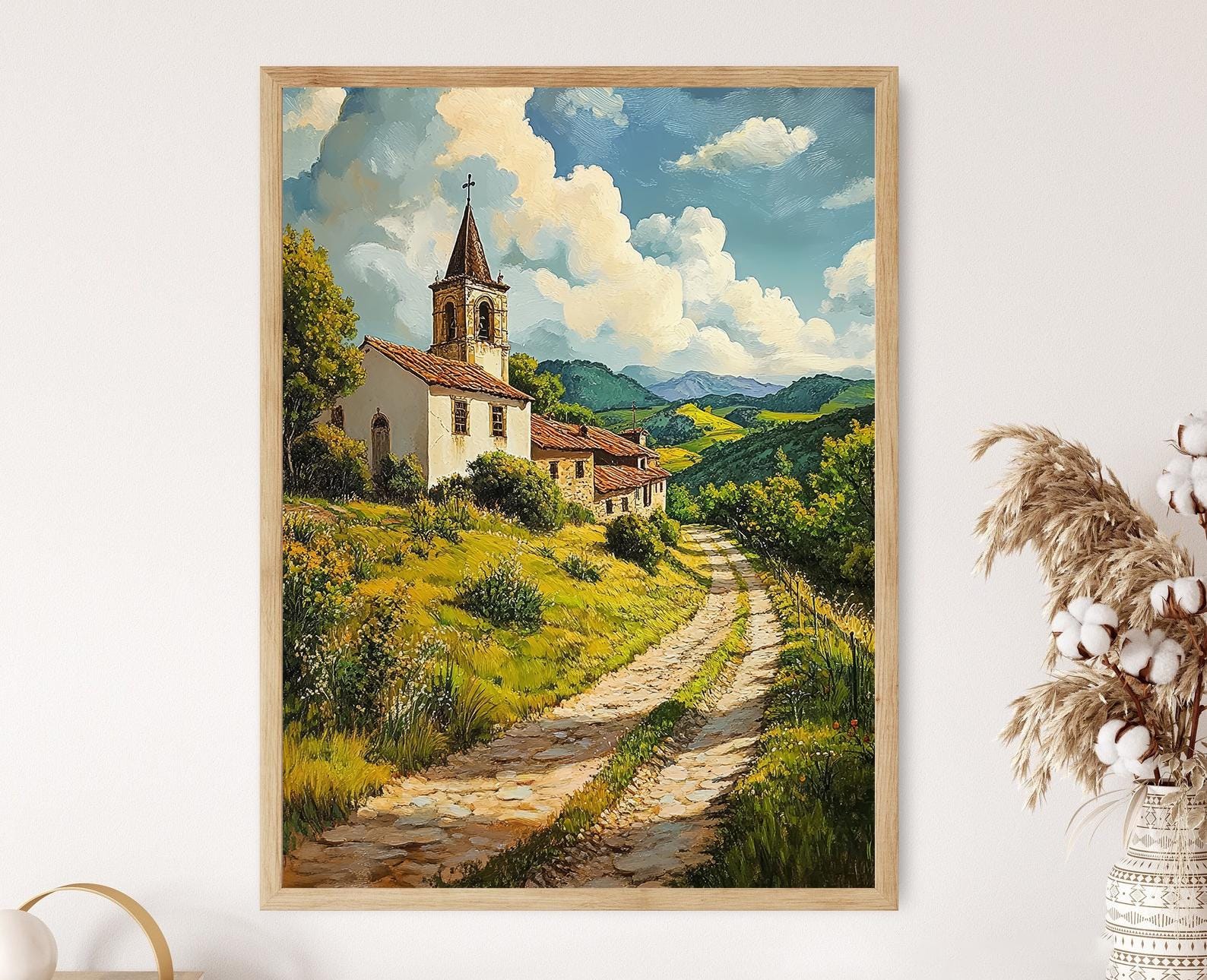 Camino de Santiago Spanish Art Print, Historic Pilgrimage, Spiritual Journey