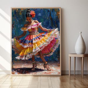 Estampado palenquero colombiano, arte popular latinoamericano, arte de danza sudamericano imagen 6
