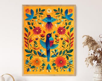 Mexican Papel Picado Ornament Art Print, Festive Decor Poster