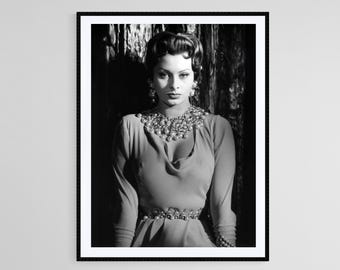 Odbitka fotograficzna Sophii Loren: Plan filmowy Attila z 1953 r., włoska aktorka